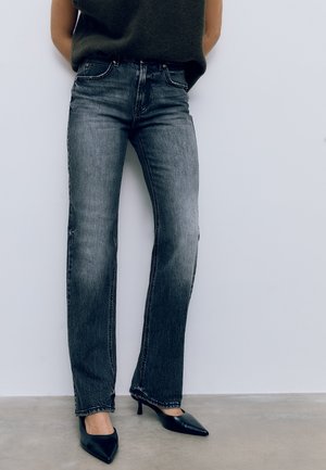 Stradivarius D98 - Straight leg -farkut - mottled light grey