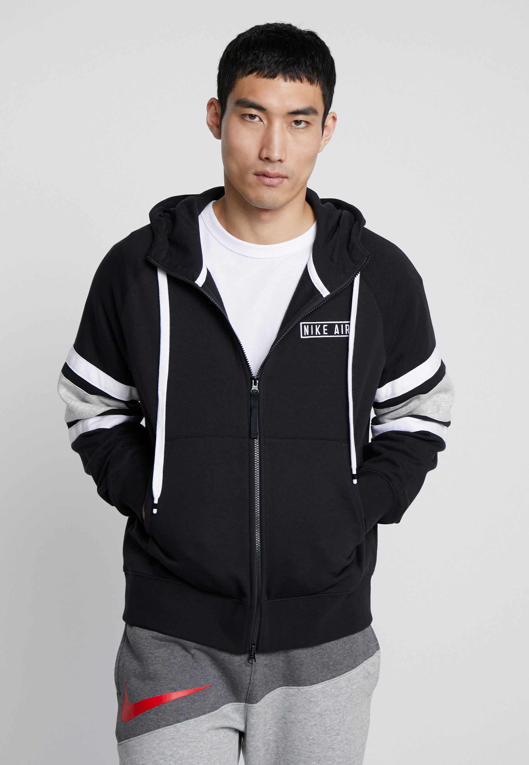 Nike Sportswear HOODIE Sweatjacke blackwhitegrey Nike Sportswear HOODIE Sweatjacke blackwhitegrey