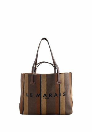 SHOULDER - Bevásárlótáska - chocolate brown stripe