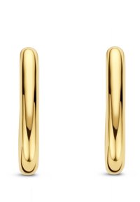 Boucles d'oreilles en or avec une finition lisse et polie. Elles présentent une forme allongée et épurée, se rétrécissant légèrement vers les extrémités.