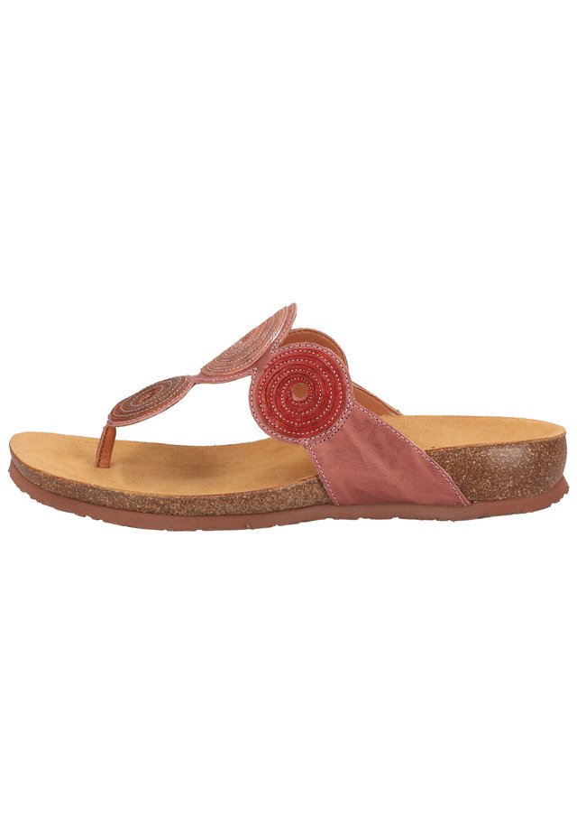 Sandalen met sleehak - rosa/kombi