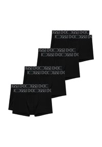 Set di cinque boxer neri realizzati in tessuto morbido, con elastico in vita e logo "HOM" grigio chiaro. Design aderente, ideale per il comfort.
