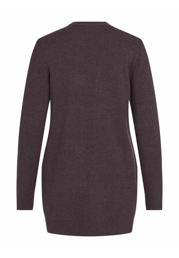 VIRIL OPEN - Cardigan - plum perfect detail:dark melange4