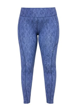 Studio Untold, SPORT TIGHTS, HIGH WAIST, SNAKE PRINT, ANKLE LENGTH, SIDE POCKETS - Leggings - midnight blue
