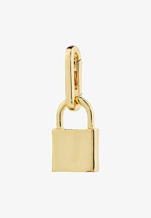 Zelta tonisēti atslēgu piekariņi ar elegantu taisnstūrveida ķermeni un noapaļotu augšpusi. Piedāvā noņemamu sprādzi, ļaujot to daudzveidīgi piestiprināt.