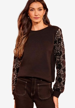 Love & Roses REGULAR FIT - Mikina - black sequin sleeve