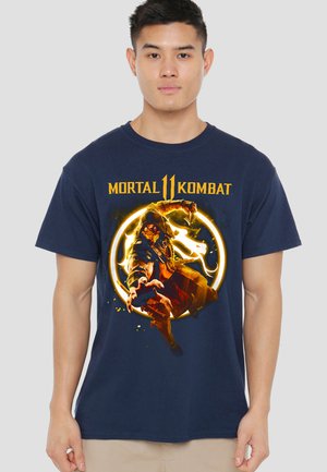 Cotton Soul, MORTAL KOMBAT 11/SCORPION FLAMES - Print T-shirt - dark blue