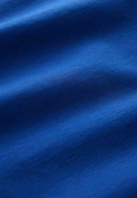 Tissu bleu uni et lisse avec des plis doux montrant une texture fine et de légères variations de teinte.