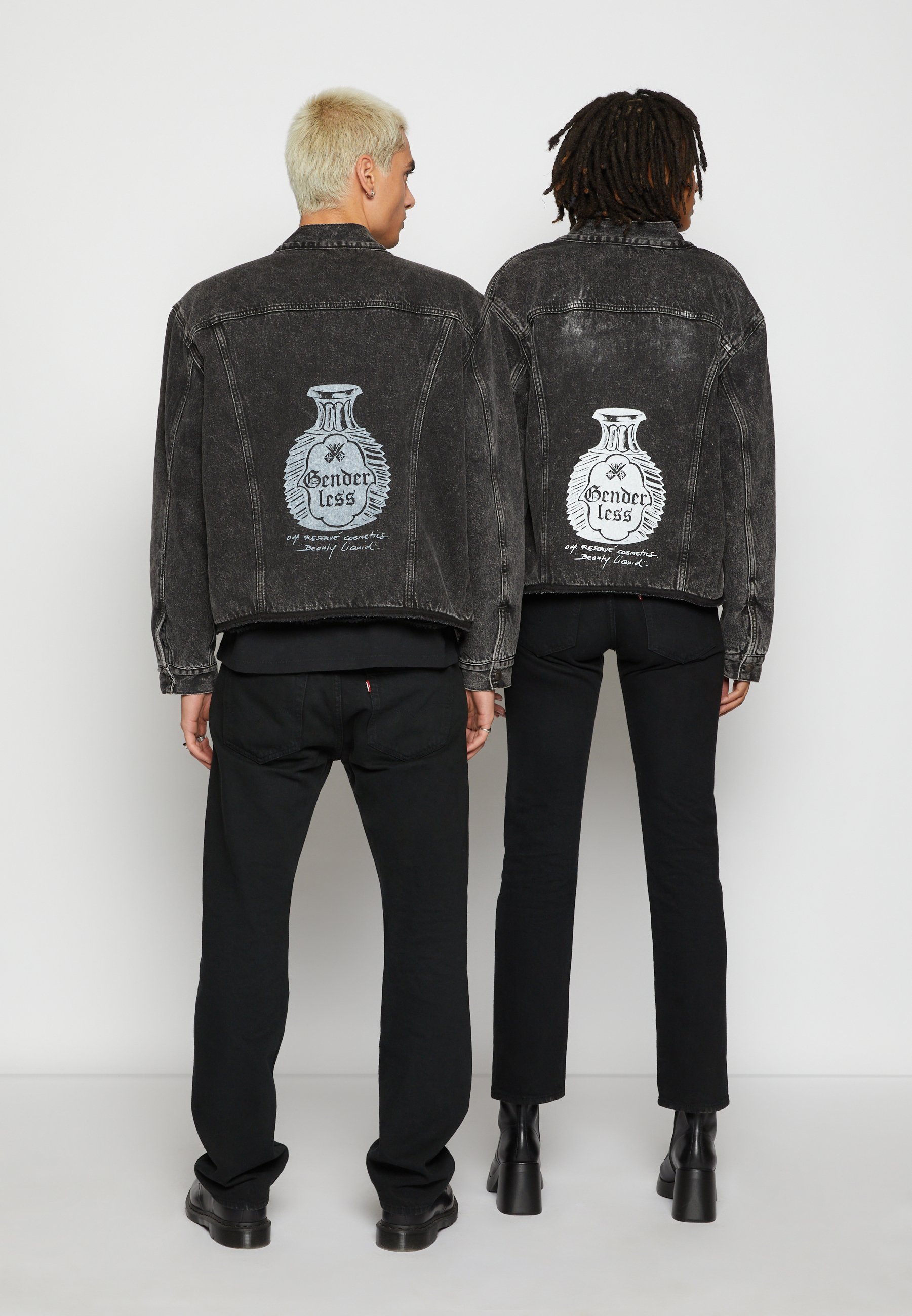 roadster sherpa trucker/black denim 