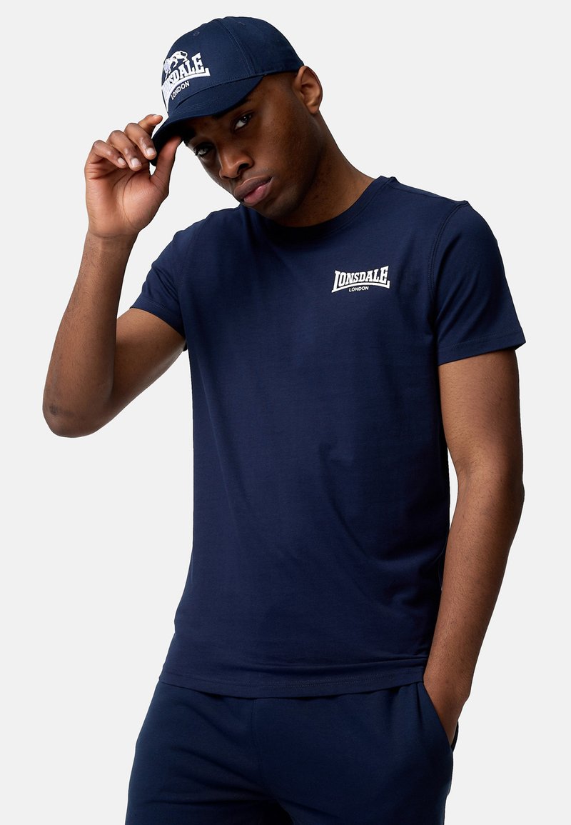Lonsdale ELMDON - T-shirts print - navy/white