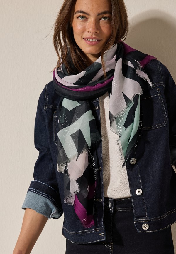 MIT FOLIENDETAILS - Schal - blau