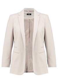 Blazer beige clair avec un design structuré, des revers crantés et deux poches avant. Doté d'une doublure intérieure lisse et d'un extérieur texturé.