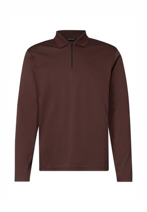 Street One MEN, LANGARM POLOSHIRT MIT ZIPPERDETAIL - Poloshirt - maroon brown