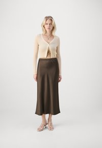 Gina Tricot ELASTIC MIDI SKIRT - Maksi sijonas - brown