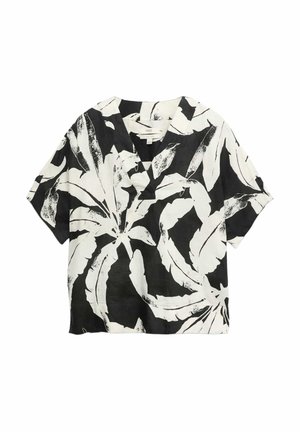 Marks & Spencer, PURE PRINTED V-NECK POPOVER - Bluse - black mix