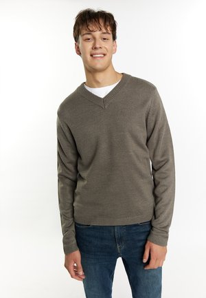 Strickpullover - hellgrau melange