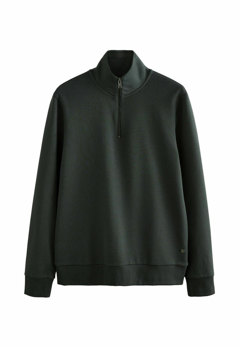 Next ZIP NECK FIT TEXTURED ZIP - Sweatshirt - green