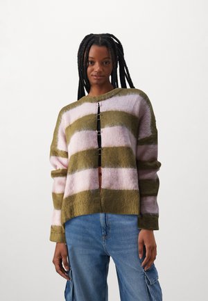 CRUSH STRIPE - Pulover - pink/khaki