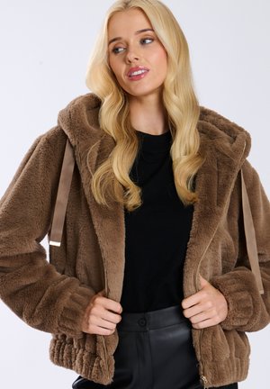 South Beach FAUX FUR HOODED - Winterjas - beige