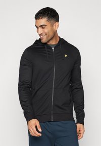 Lyle & Scott - FULL-ZIP FLY FLEECE HOODIE - Fleecejas - jet black Miniatuurafbeelding 1