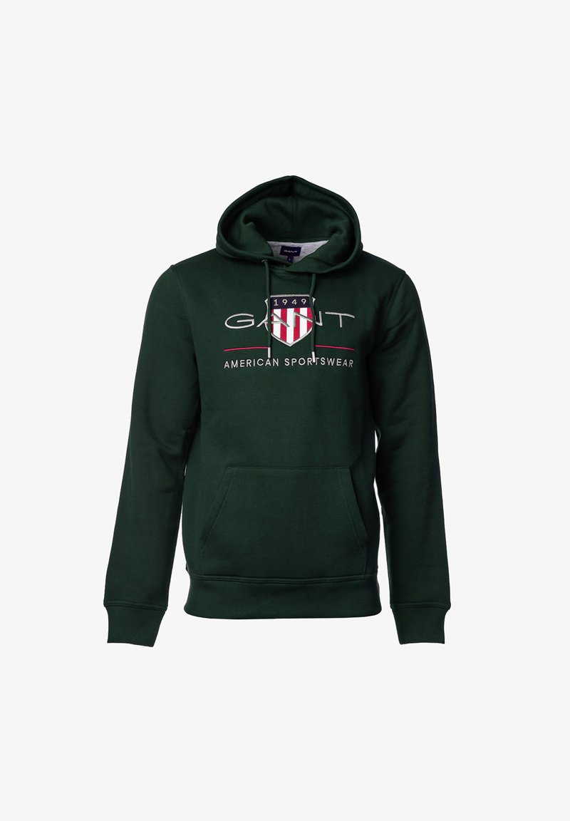 GANT ARCHIVE SHIELD - Felpa con cappuccio - grün (tartan green)