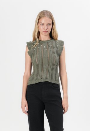 ONLNEWTULLE LIFE FRILL BLING - Svetrík - kalamata