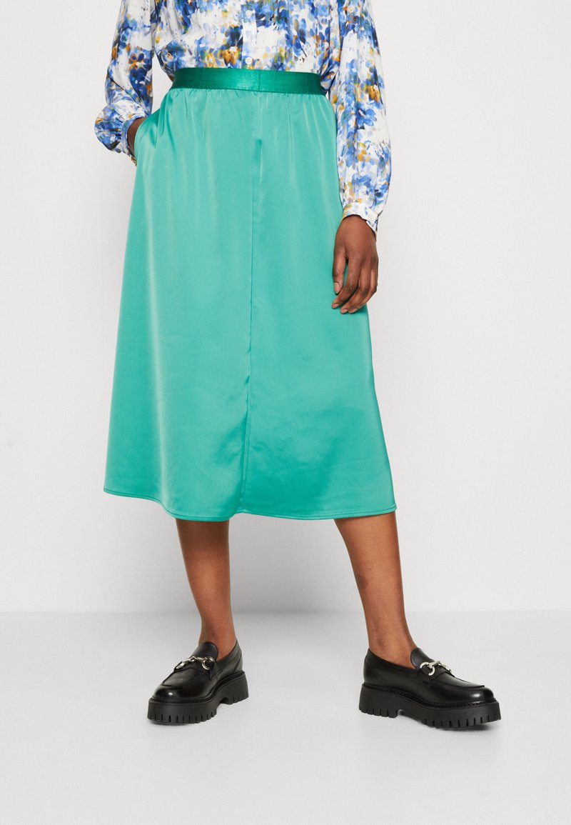 Re.draft FLOATY SKIRT - Φούστα σε γραμμή Α - dark pistacchio