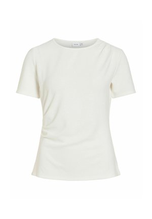 VILA, SHORT SLEEVED TOP VIARIMA ROUND NECK - T-shirt basic - snow white