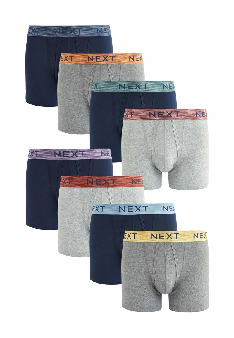 Next A-FRONT 8 PACK - Boxer alsónadrág - navy blue grey bright colour marl waistband