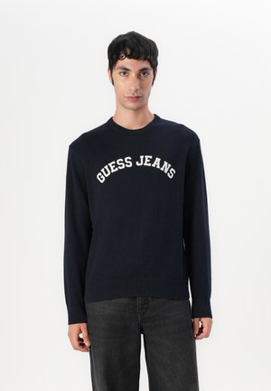 Guess Jeans PATCH - Strickpullover - daring ocean