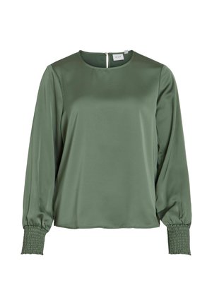 VILA, LONG SLEEVED TOP VIELLETTE ROUND NECK - Μπλούζα - laurel wreath