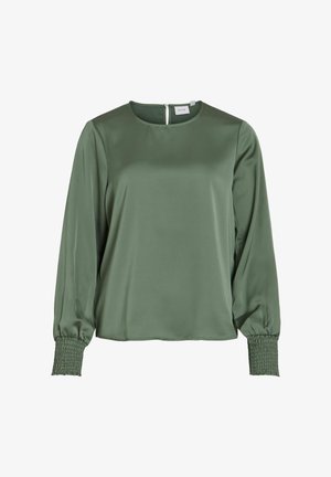VILA, LONG SLEEVED TOP VIELLETTE ROUND NECK - Μπλούζα - laurel wreath