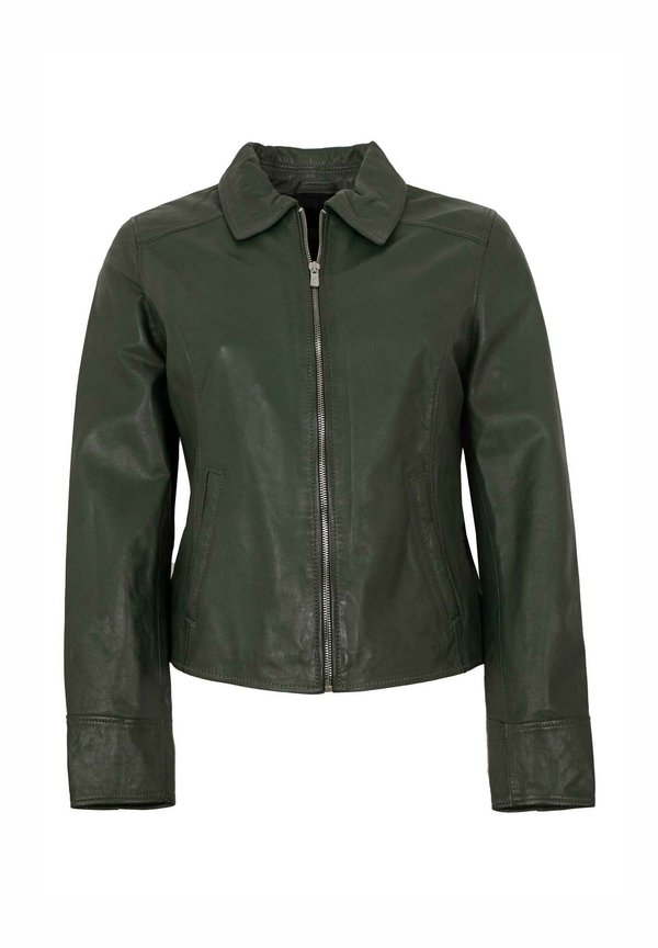 Lederjacke - dunkelgrün