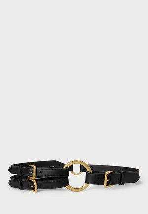 TRI STRAP O-RING LEATHER BELT - Deréköv - black