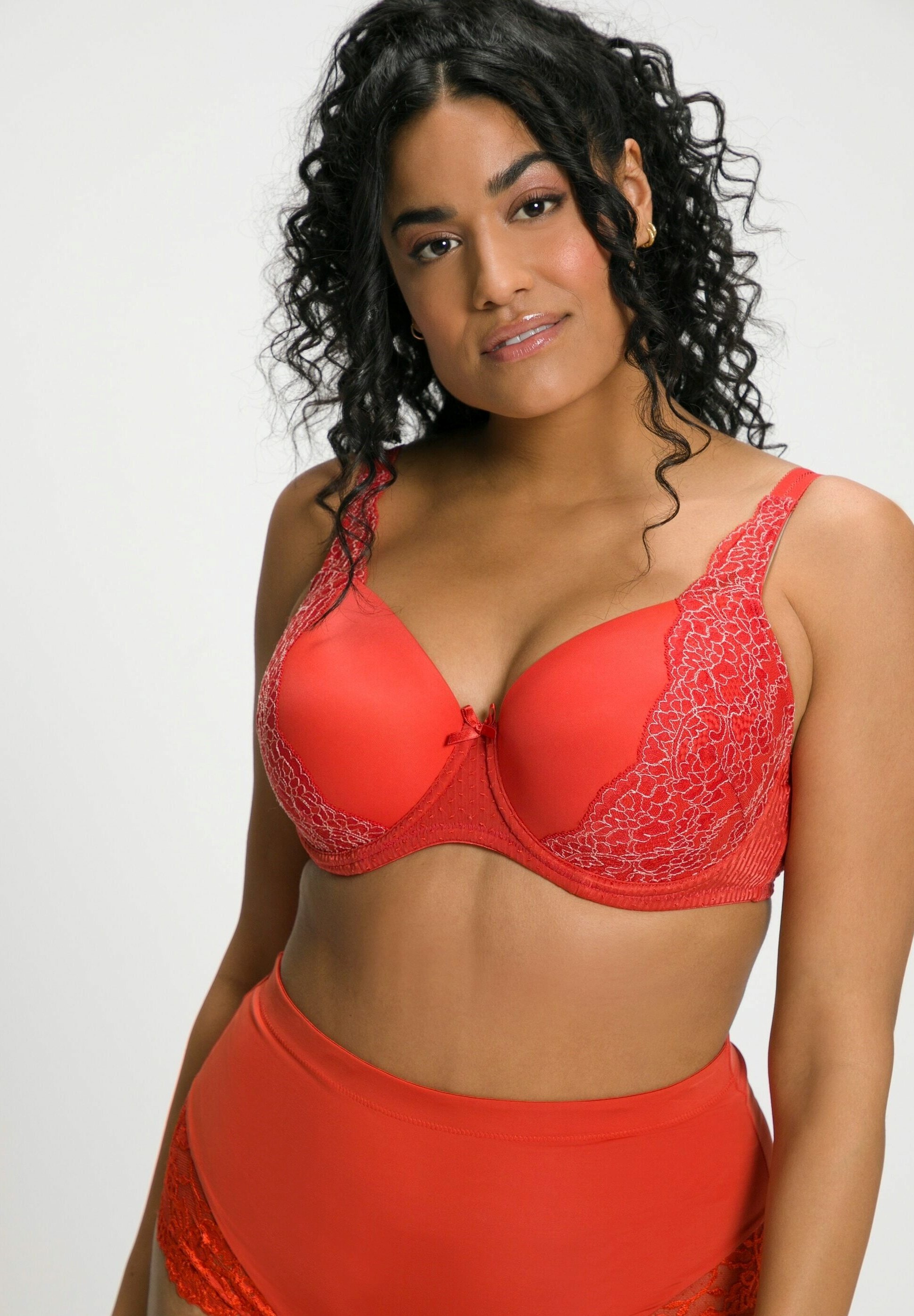 Ulla Popken Damen Pyjamahose Lang - Mit Herzmuster Oder Uni - Bequemer Elastikbund - Baumwolle