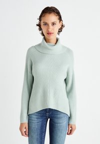 ONLY ONLKATIA SADDLE ROLL NECK - Maglione - aqua gray melange