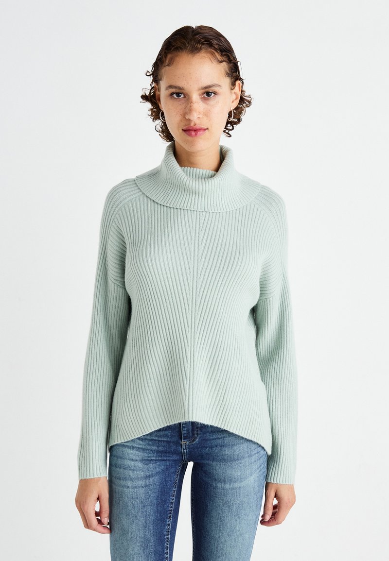 ONLY ONLKATIA SADDLE ROLL NECK - Maglione - aqua gray melange