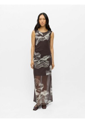 Object MAXIKLEID GERAFFTES - Robe longue - seal brown