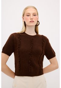 adL DETAILED SHORT SLEEVE - Top - brown