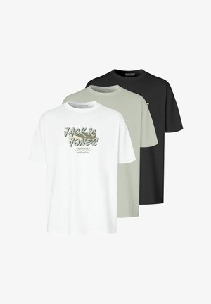 3ER-PACK LOGO RUNDHALSAUSSCHNITT - Nyomott mintás póló - bright white