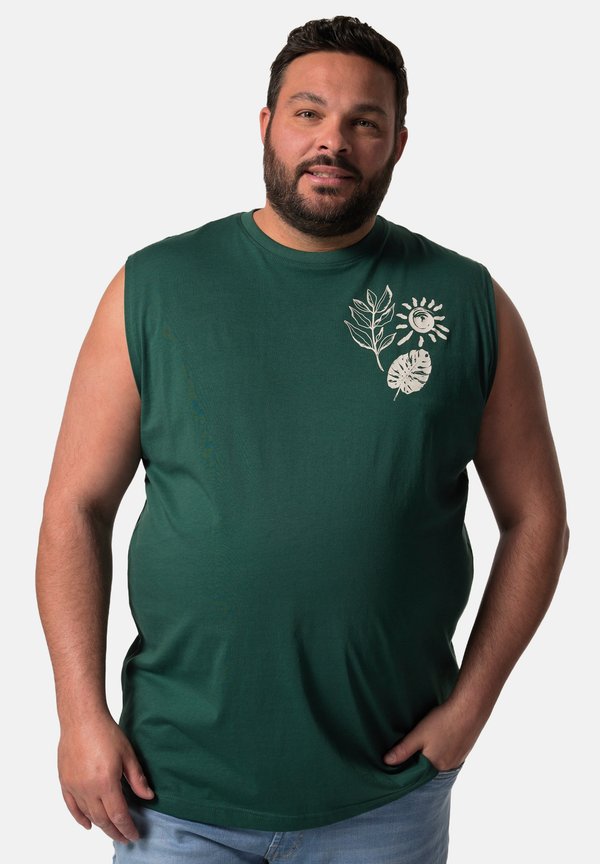 TANK PRINT RUNDHALS - Top - dark petrol