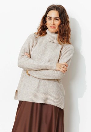 COL ROULÉ - Pullover - beige