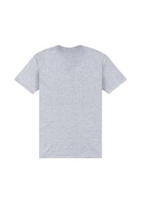 Lys grå bomulds t-shirt, korte ærmer, klassisk rund halsudskæring, glat tekstur, ingen synlige logoer eller mønstre, ensfarvet bagside.