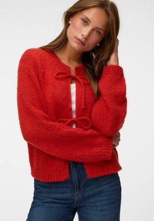 Vero Moda STRICKJACKE VMVISION STRICKJACKE - Cardigan - aurora red