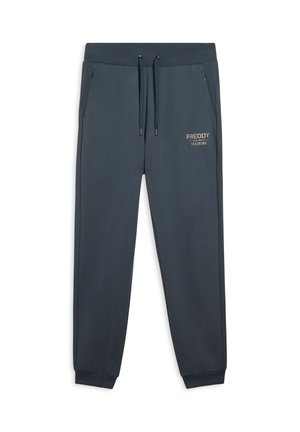 WITH CUFFED BOTTOMS AND DETAILS - Pantaloni sportivi - blue