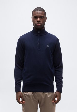 AVENUE HALF ZIP SWEATER - Striktrøje - navy