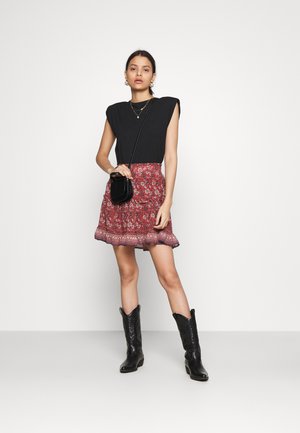 VMBELLA FRILL SKIRT - Minisukně - marsala