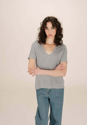 COL V EN GRIS STARDUST - T-shirt basique - gris