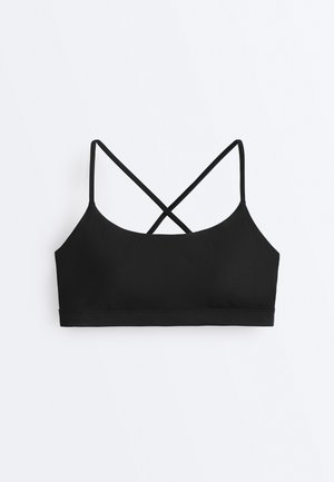 OYSHO COMFORTLUX LIGHT-SUPPORT WITH CROSSOVER STRAPS  - Sutien sport cu susținere scăzută - black