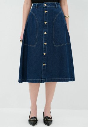 BUTTONED  - Jupe trapèze - dark blue